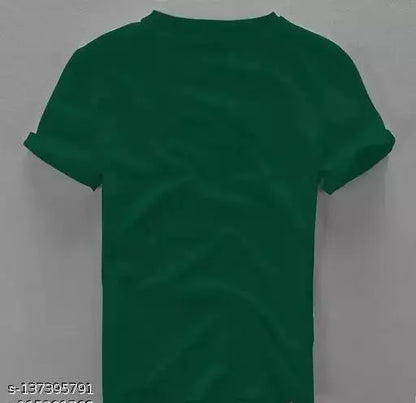 Leaf Green Cotton Blend Tshirt for Men