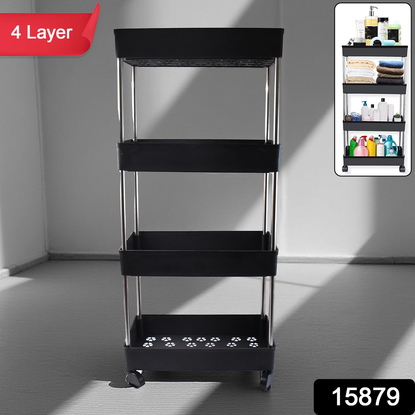 Movable Storage Rack Trolley