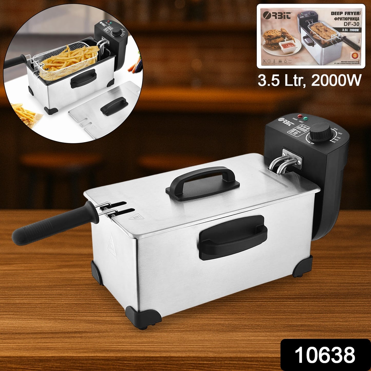 Orbit Heavy Duty 2000w Deep Fryer With 3.5 Litre Oil Capacity