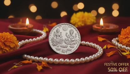 Silver Coin (866) For Gift/Pooja (10gm)- 50% Discount at Checkout